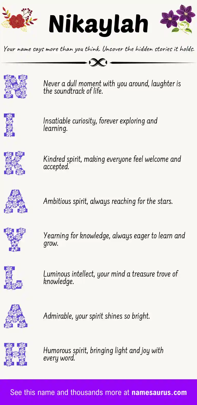 Acrostic poem about Nikaylah.
