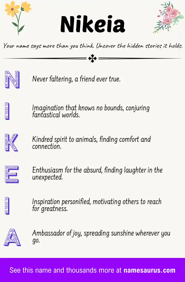 Acrostic poem about Nikeia.