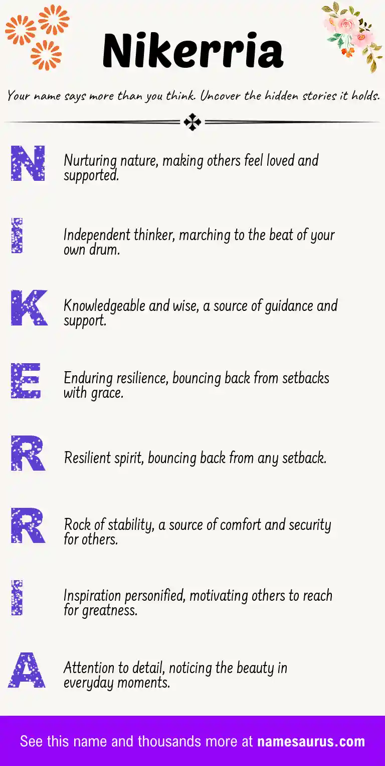 Acrostic poem about Nikerria.