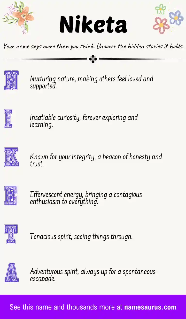 Acrostic poem about Niketa.