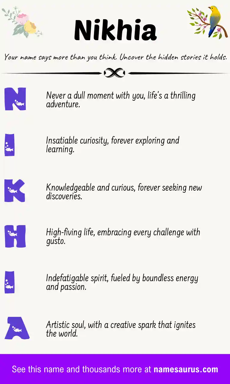 Acrostic poem about Nikhia.