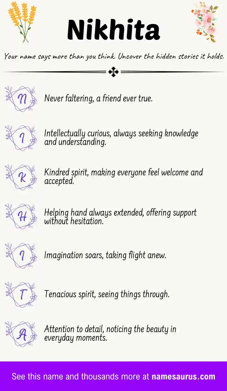 Acrostic poem about Nikhita.