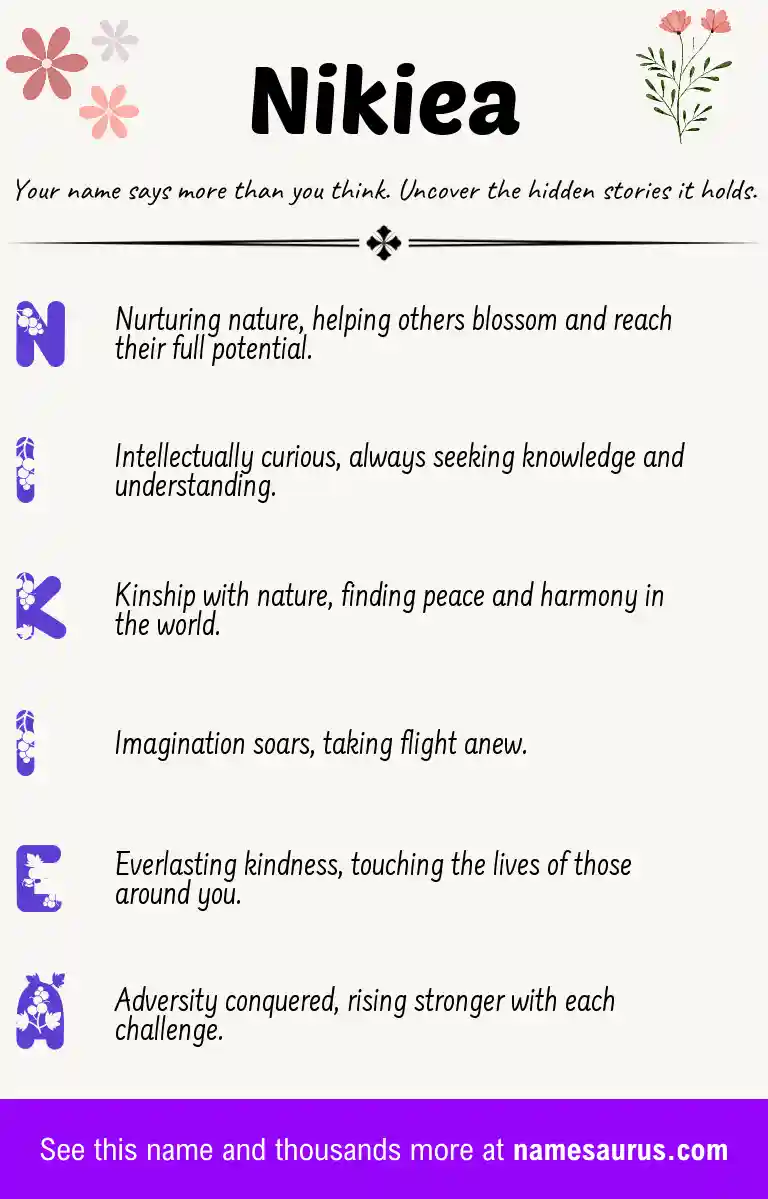 Acrostic poem about Nikiea.