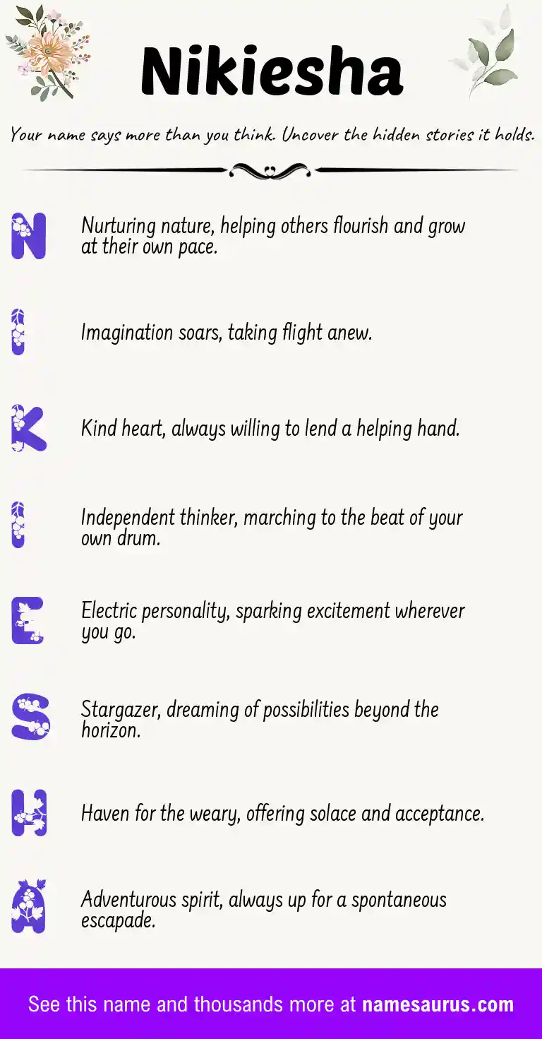 Acrostic poem about Nikiesha.