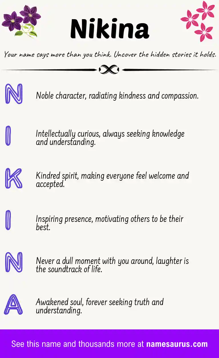 Acrostic poem about Nikina.