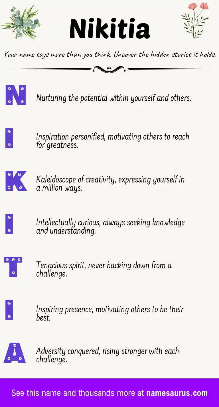 Acrostic poem about Nikitia.