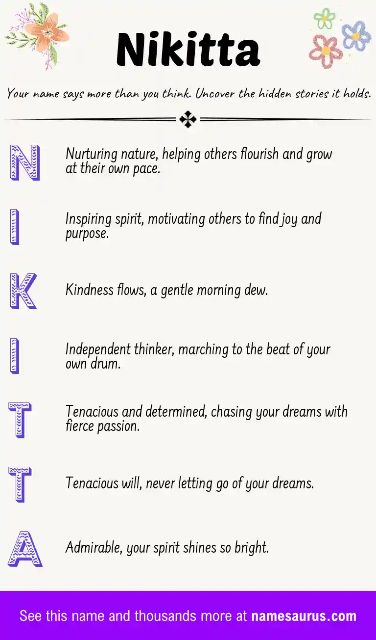 Acrostic poem about Nikitta.