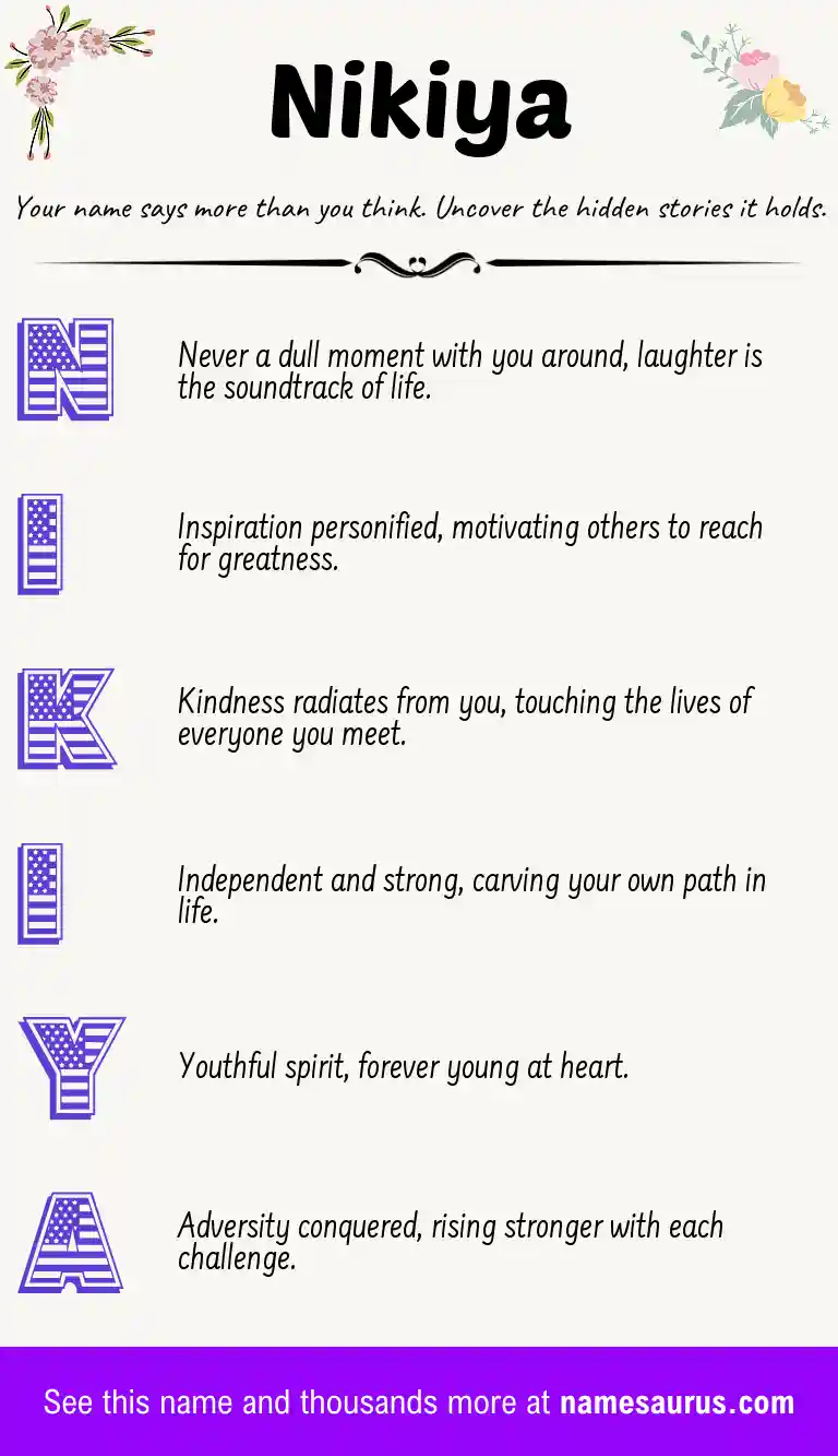 Acrostic poem about Nikiya.