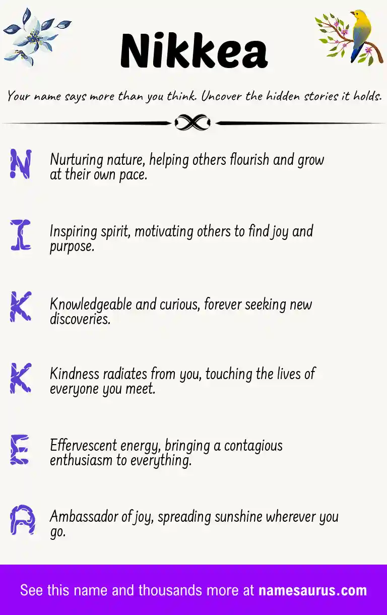 Acrostic poem about Nikkea.