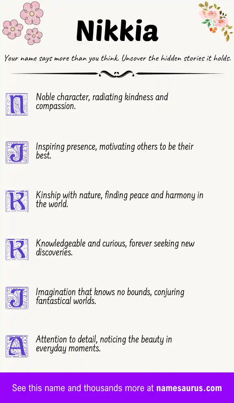 Acrostic poem about Nikkia.