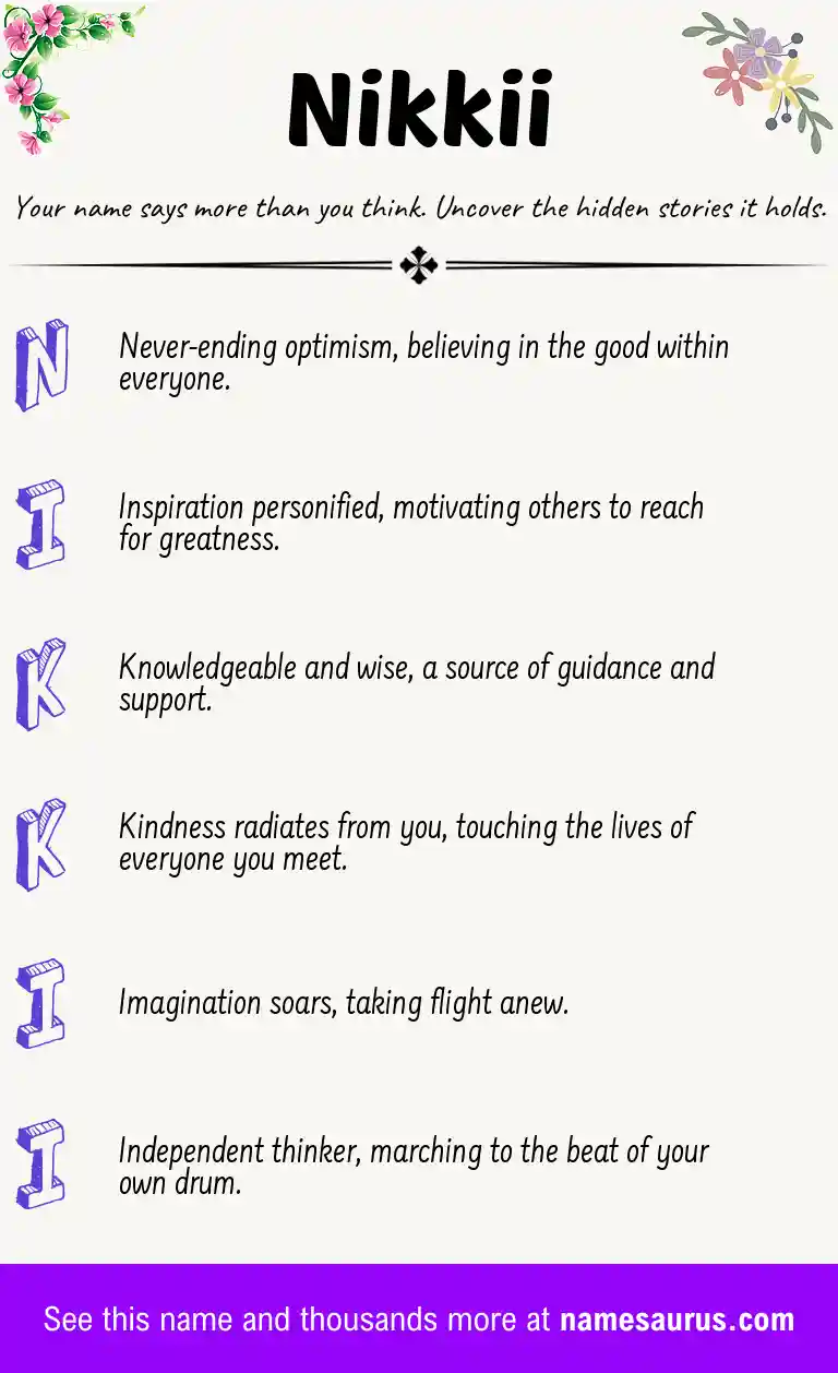 Acrostic poem about Nikkii.