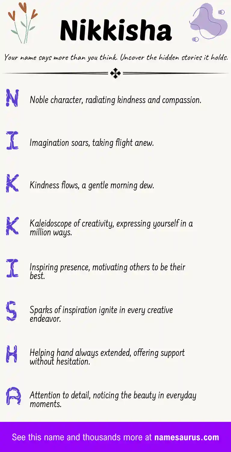 Acrostic poem about Nikkisha.