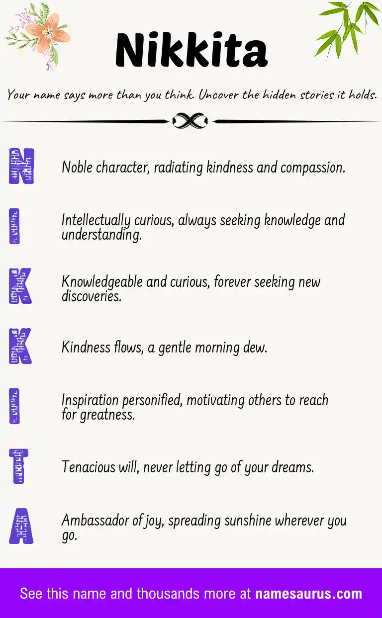 Acrostic poem about Nikkita.