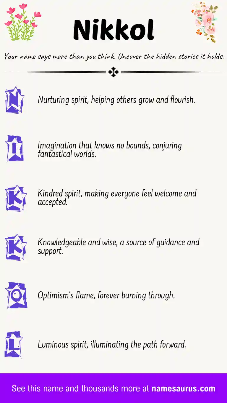 Acrostic poem about Nikkol.