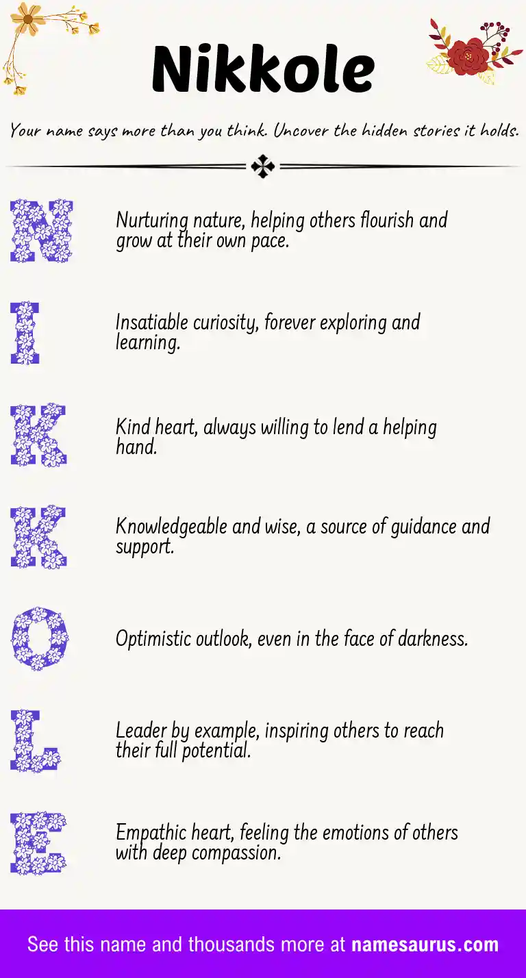 Acrostic poem about Nikkole.