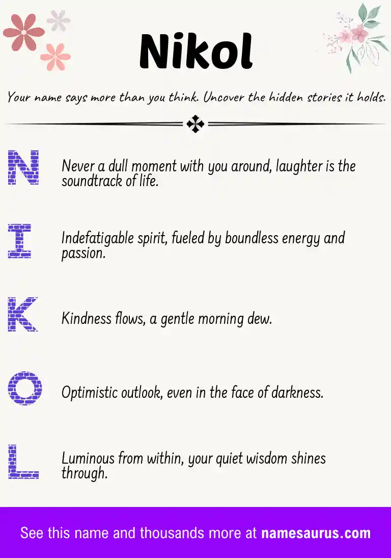 Acrostic poem about Nikol.