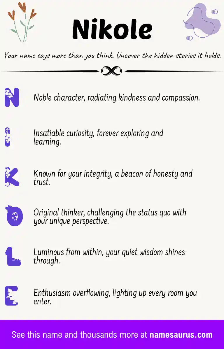 Acrostic poem about Nikole.