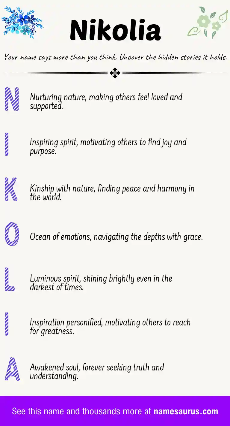 Acrostic poem about Nikolia.