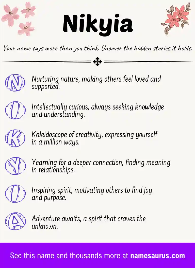 Acrostic poem about Nikyia.