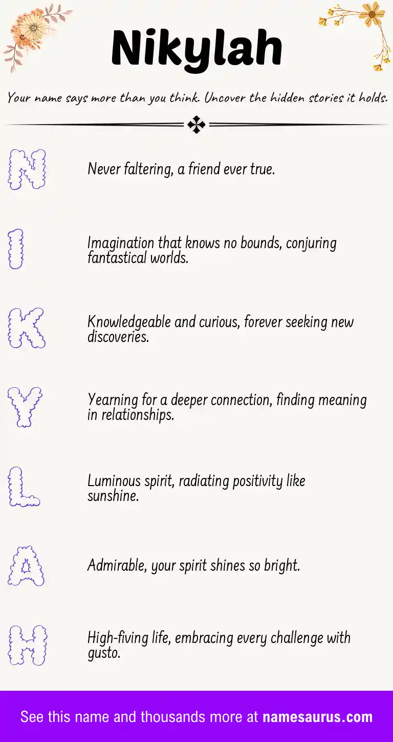 Acrostic poem about Nikylah.