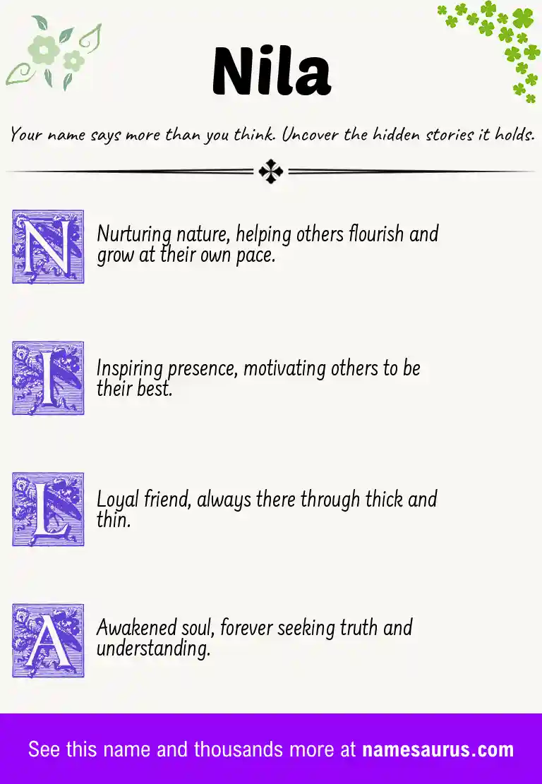 Acrostic poem about Nila.