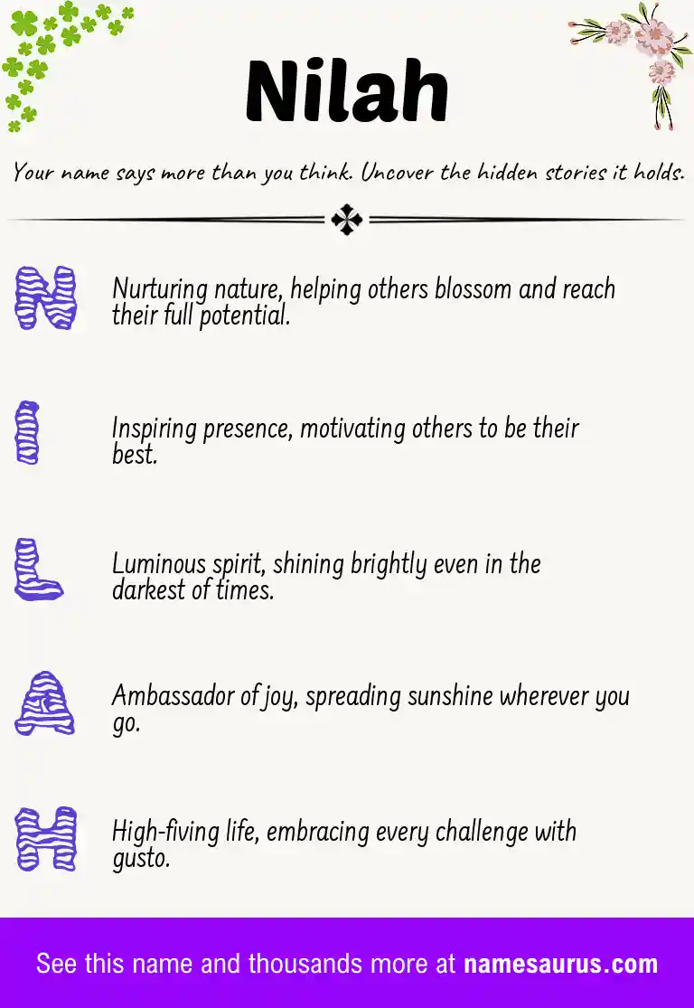 Acrostic poem about Nilah.