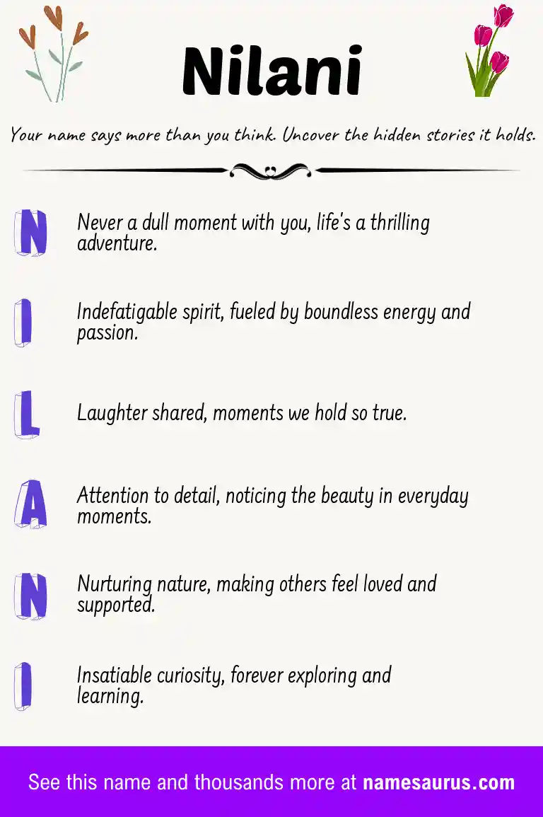 Acrostic poem about Nilani.