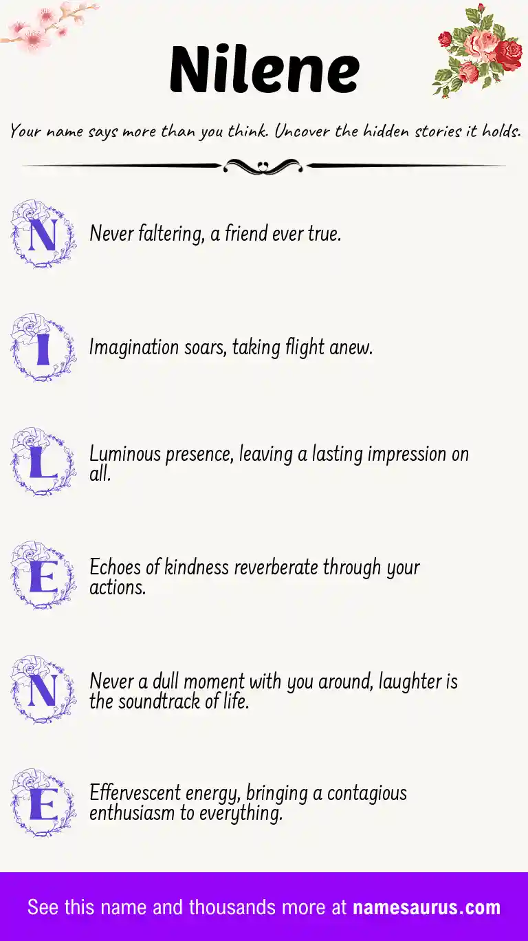 Acrostic poem about Nilene.