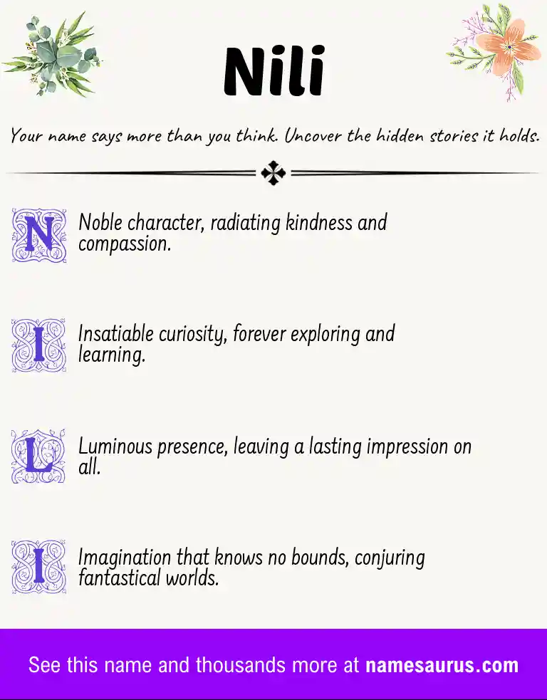 Acrostic poem about Nili.