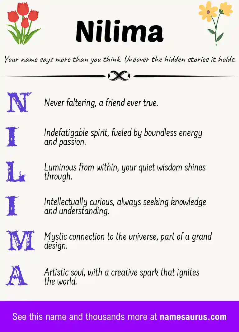 Acrostic poem about Nilima.