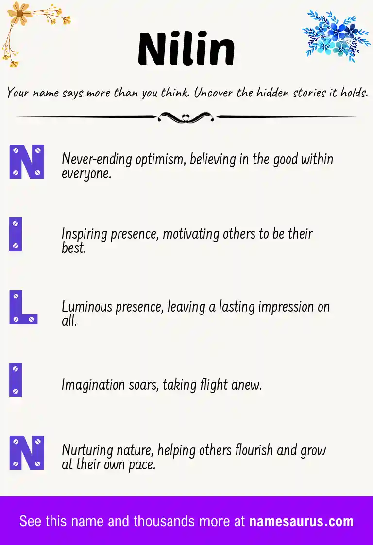 Acrostic poem about Nilin.