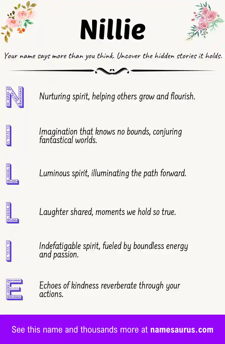 Acrostic poem about Nillie.