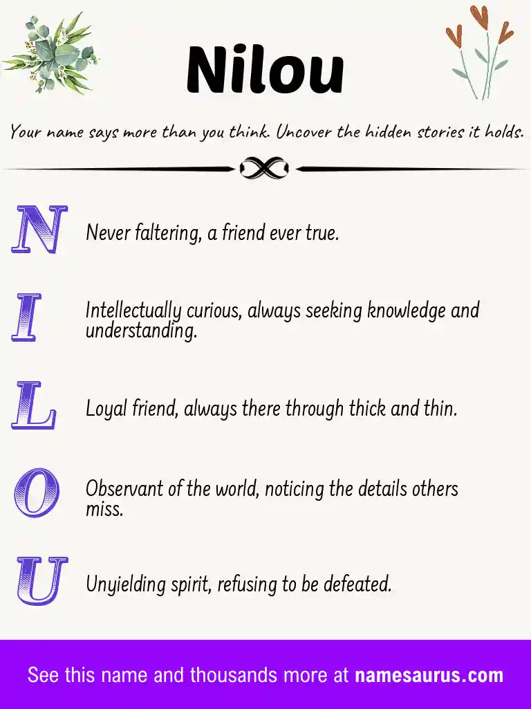 Acrostic poem about Nilou.