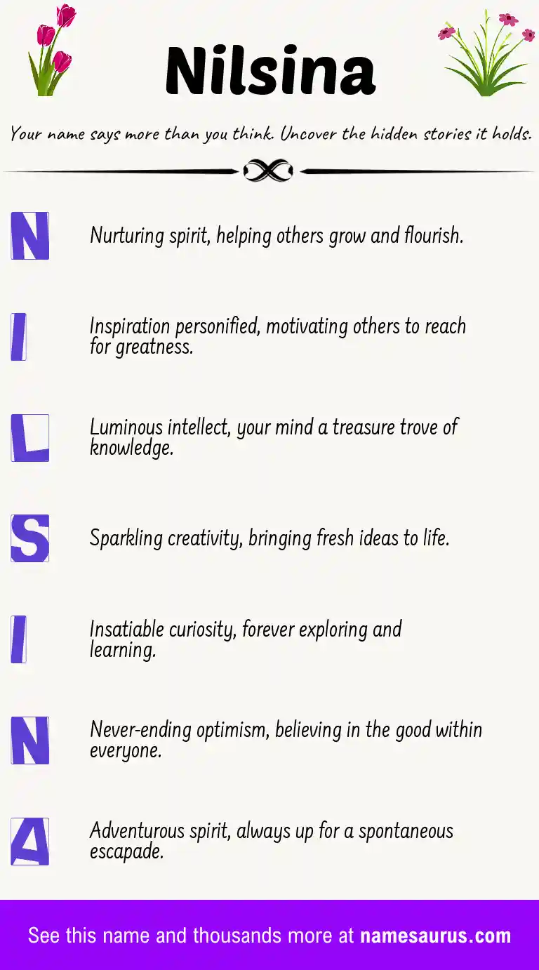 Acrostic poem about Nilsina.