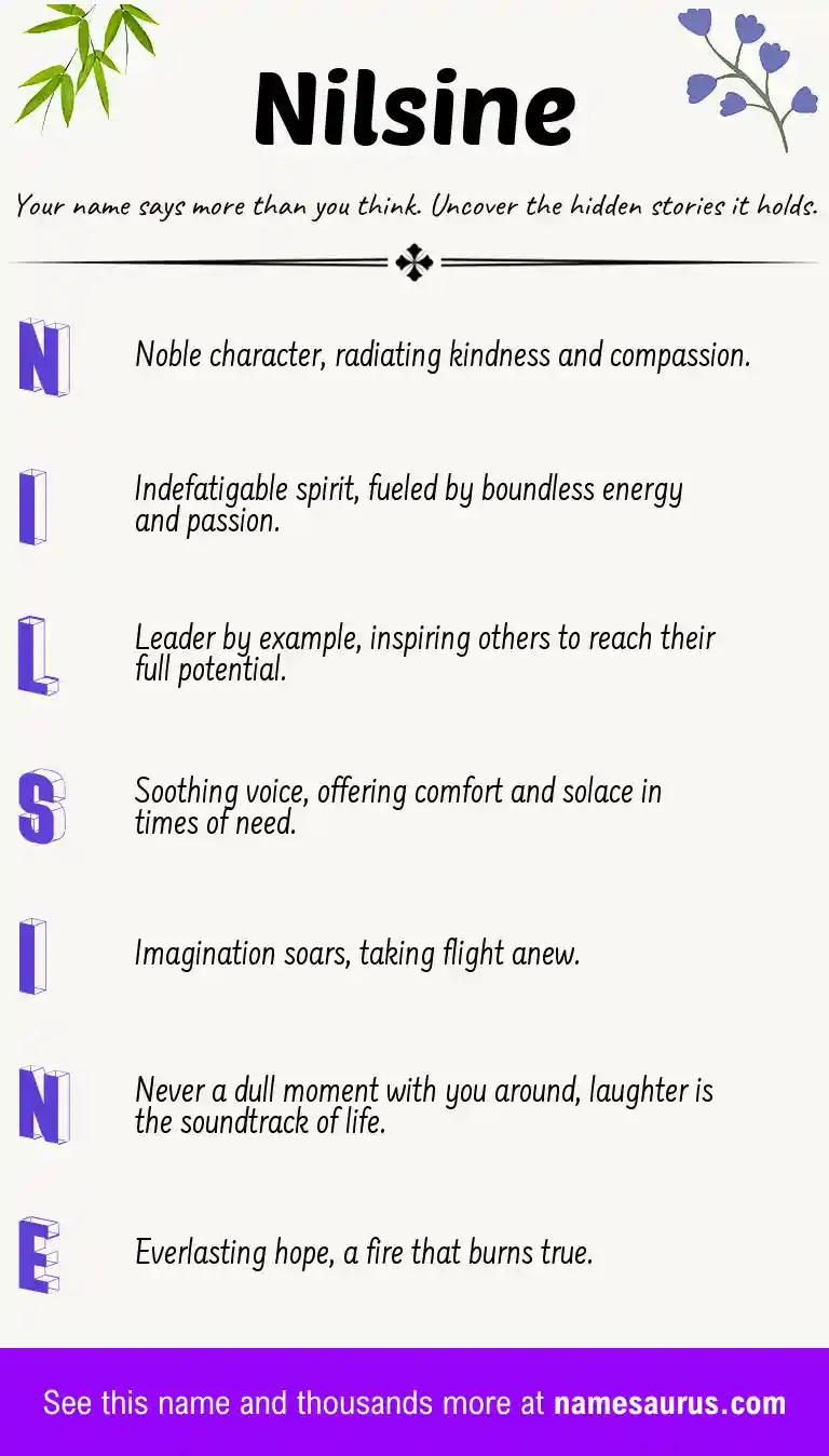 Acrostic poem about Nilsine.