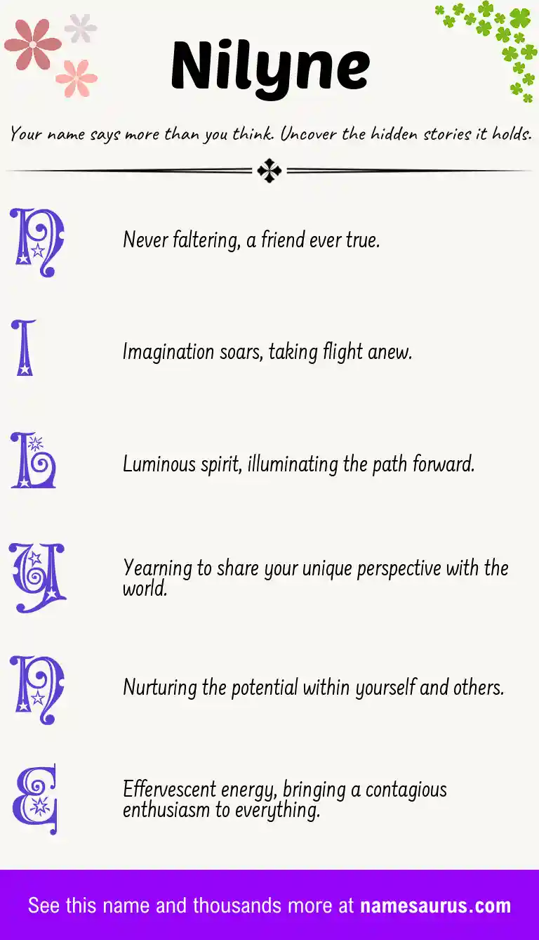 Acrostic poem about Nilyne.