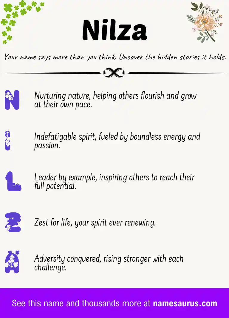 Acrostic poem about Nilza.
