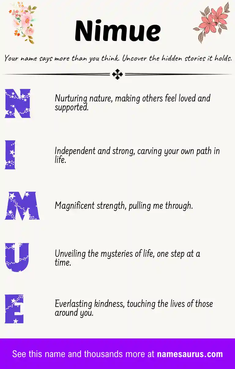 Acrostic poem about Nimue.