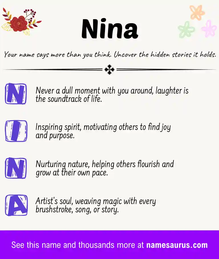 Acrostic poem about Nina.