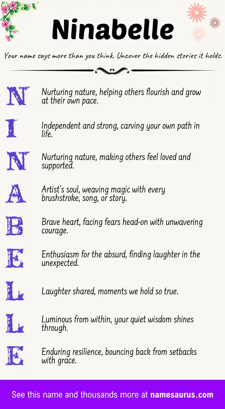 Acrostic poem about Ninabelle.