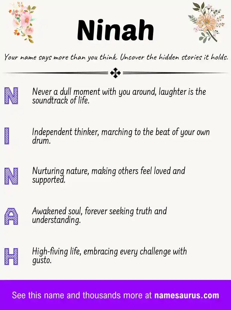 Acrostic poem about Ninah.