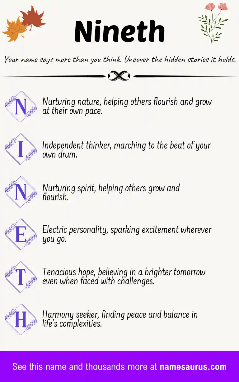 Acrostic poem about Nineth.