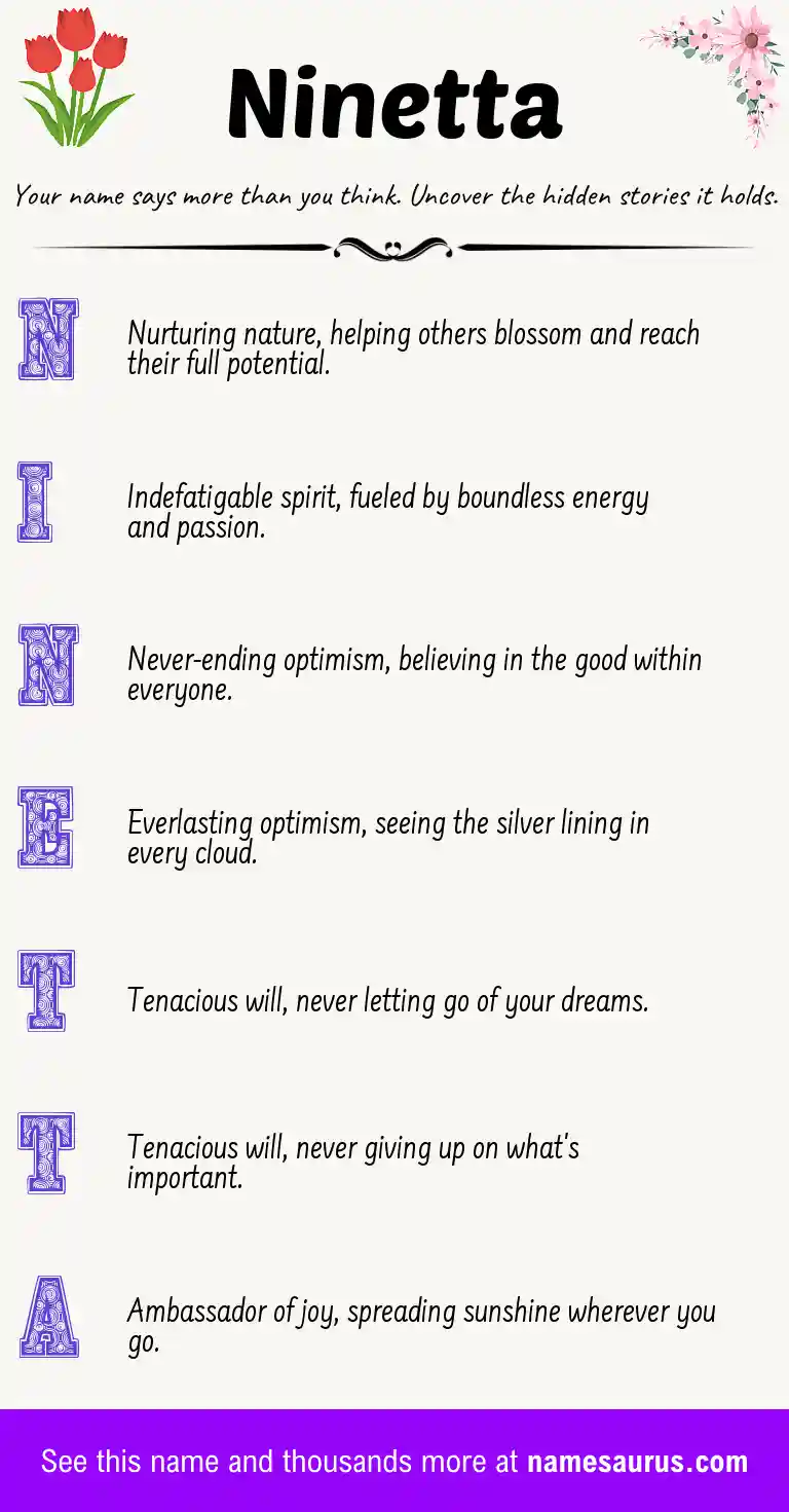 Acrostic poem about Ninetta.