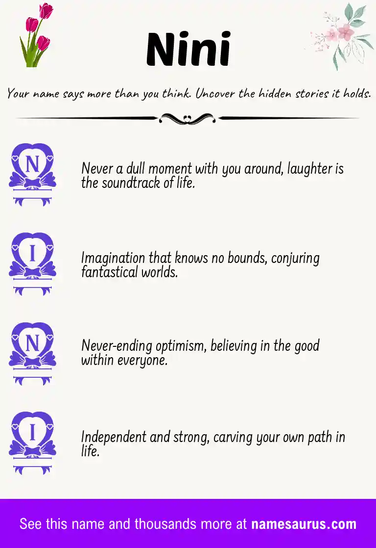 Acrostic poem about Nini.