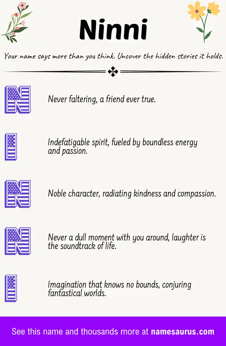 Acrostic poem about Ninni.
