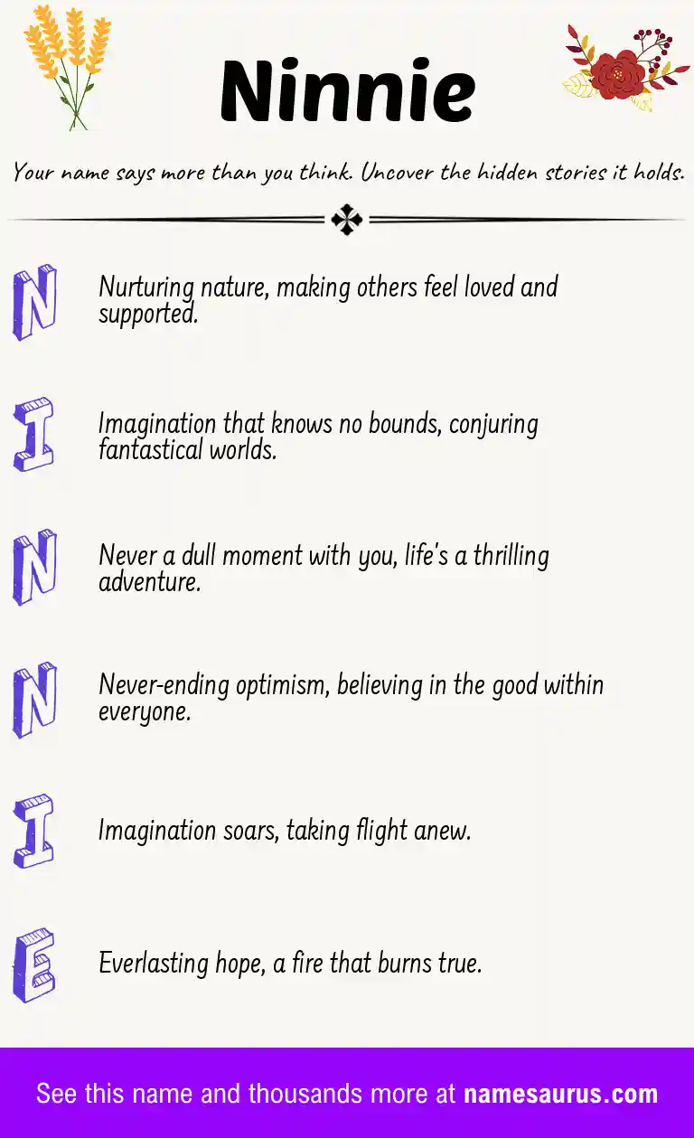 Acrostic poem about Ninnie.