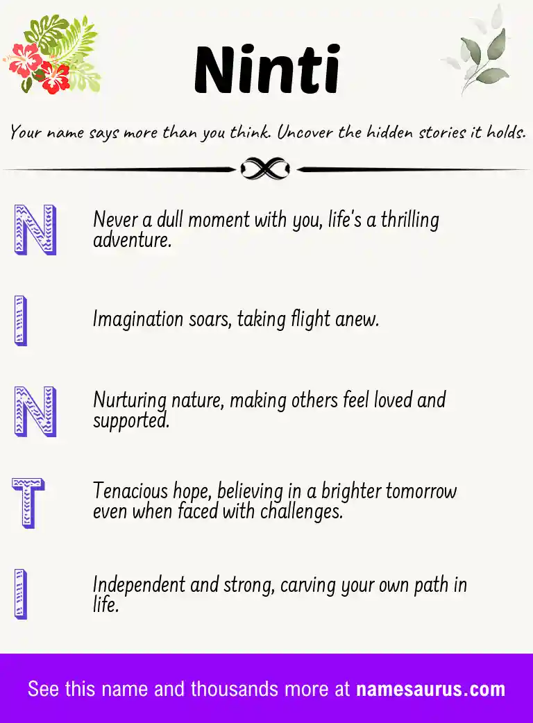 Acrostic poem about Ninti.