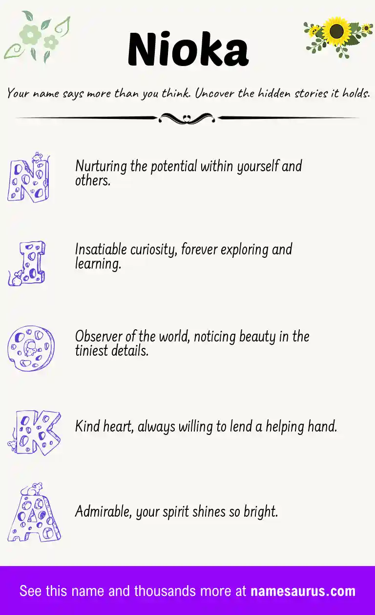 Acrostic poem about Nioka.