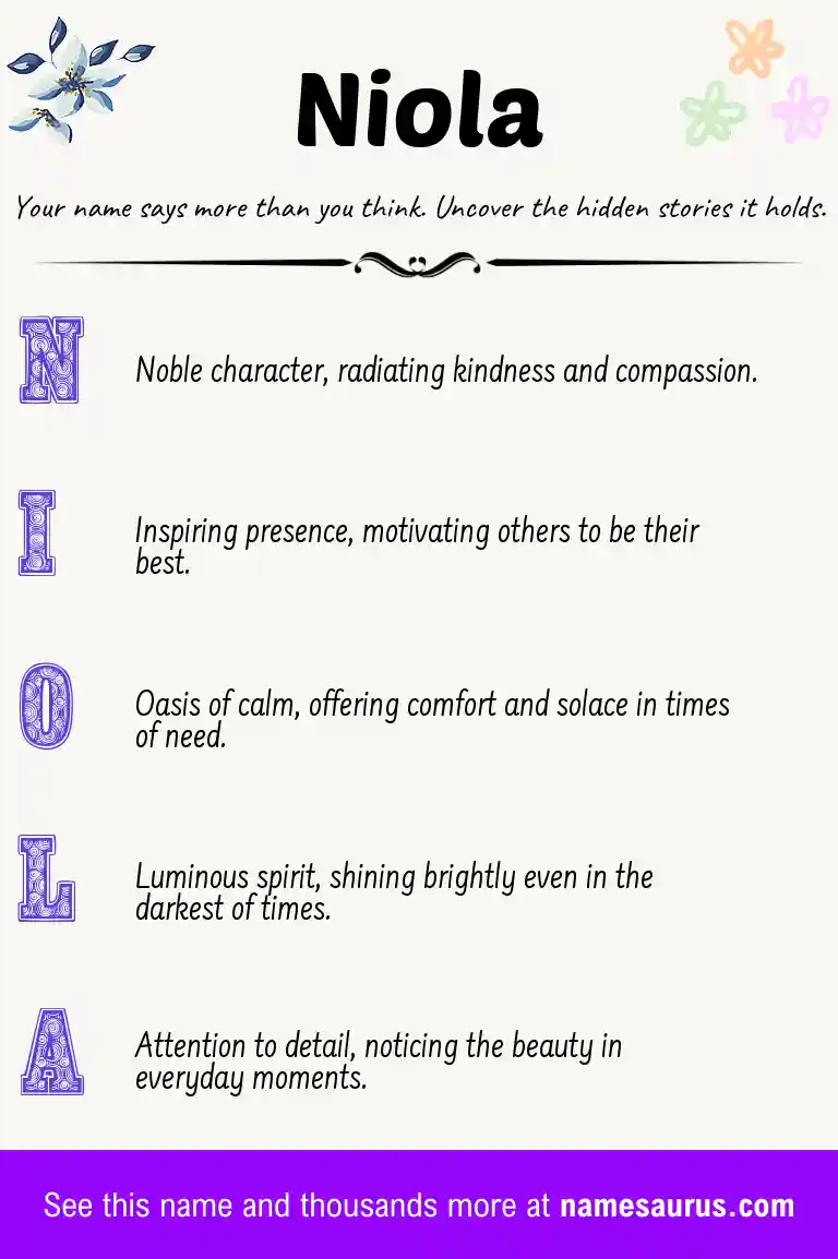 Acrostic poem about Niola.