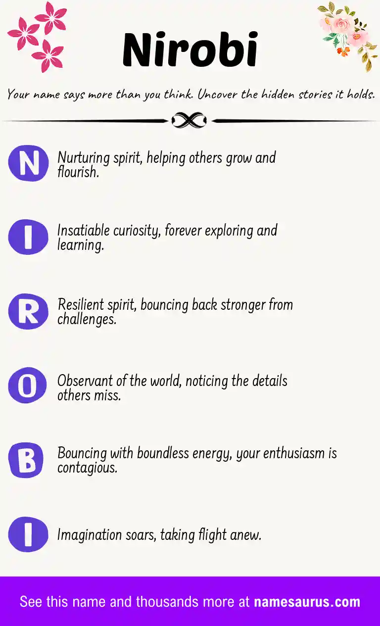 Acrostic poem about Nirobi.